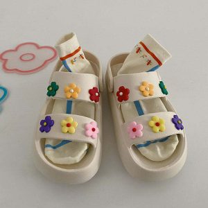 indie aesthetic floral sandals youthful & vibrant style 3098