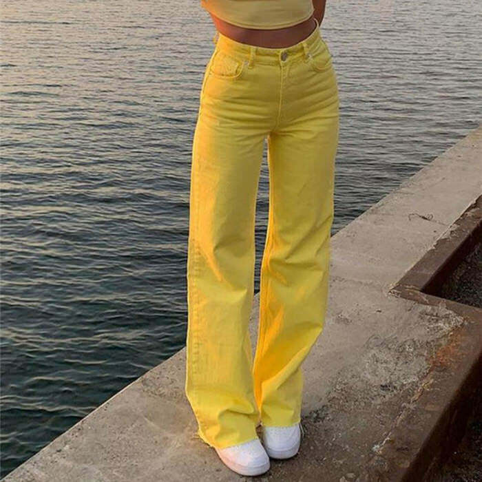 indie aesthetic highwaist pants youthful & trendy fit 3628