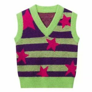 indie aesthetic striped vest youthful & eclectic style 1356