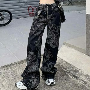 japanese dragon jeans urban aesthetic & edgy design 2411