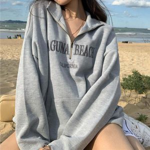 laguna beach inspired zipup sweatshirt   youthful & chic 1156