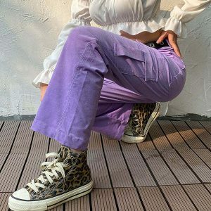 lavender cargo pants sleek design & youthful appeal 5732