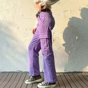 lavender cargo pants sleek design & youthful appeal 7138