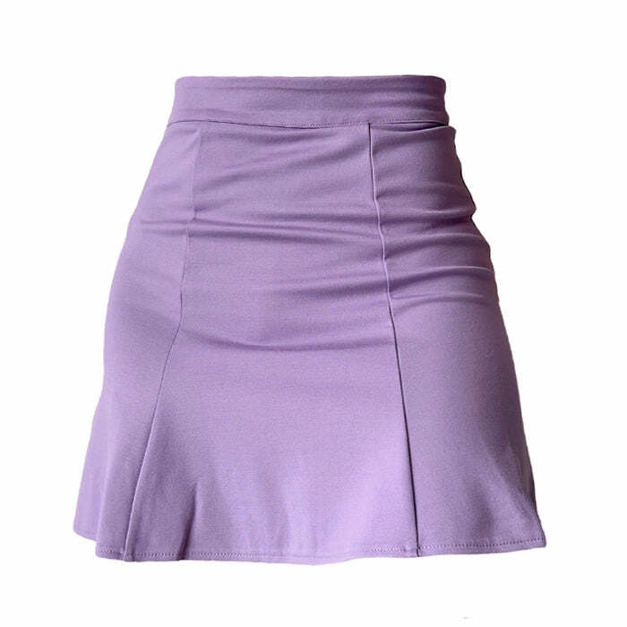 lavender ruched skirt   youthful & chic streetwear staple 7521