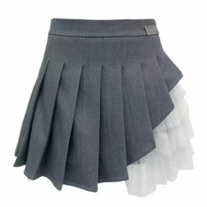 layered gray skirt with aesthetic appeal   chic & youthful 5820