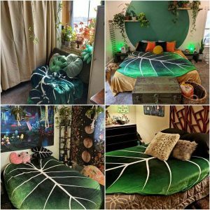 leaf inspired blanket for plant lovers cozy & chic comfort 6695