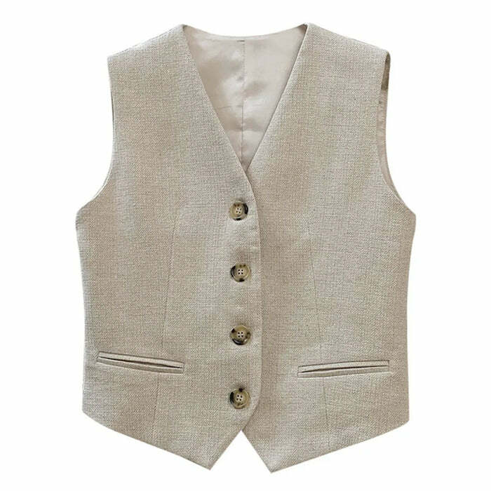 luxurious linen vest old money aesthetic & crafted fit 2863