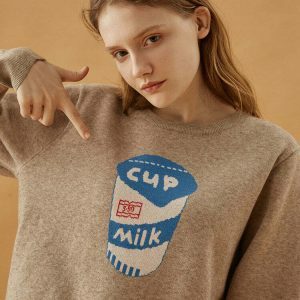 luxurious milk jumper exclusive & youthful design 5863