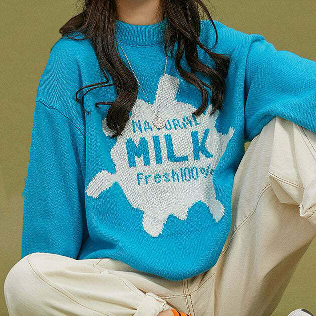 luxurious natural milk knit sweater soft 7368