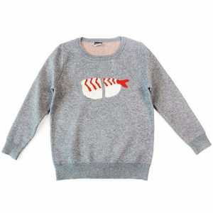 luxurious sushi print jumper youthful & exclusive design 7837