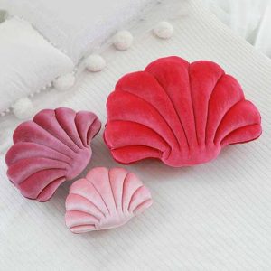 luxurious velvet pillow with chic shell decoration 2751