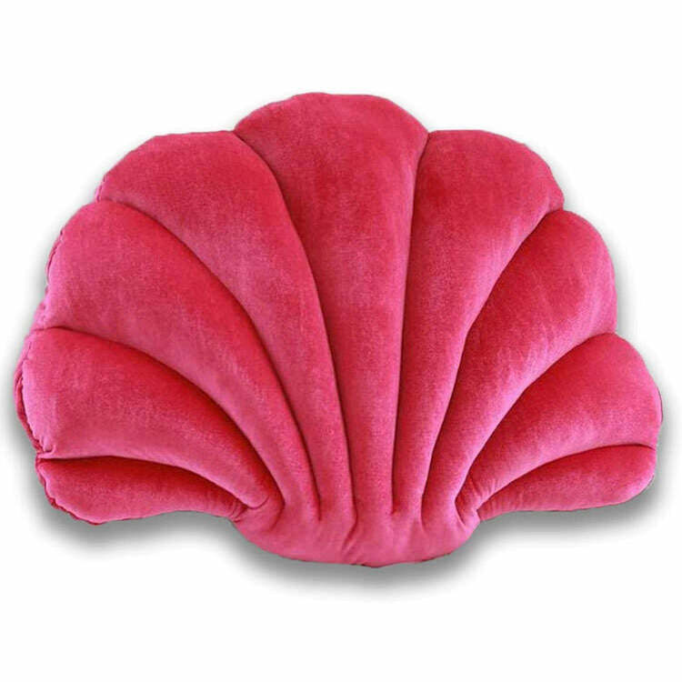 luxurious velvet pillow with chic shell decoration 3070