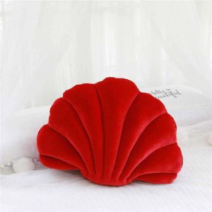 luxurious velvet pillow with chic shell decoration 4265