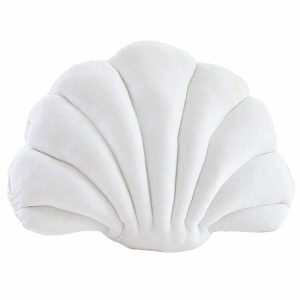 luxurious velvet pillow with chic shell decoration 8909