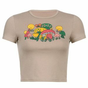 magic mushroom crop top youthful & vibrant streetwear 1211