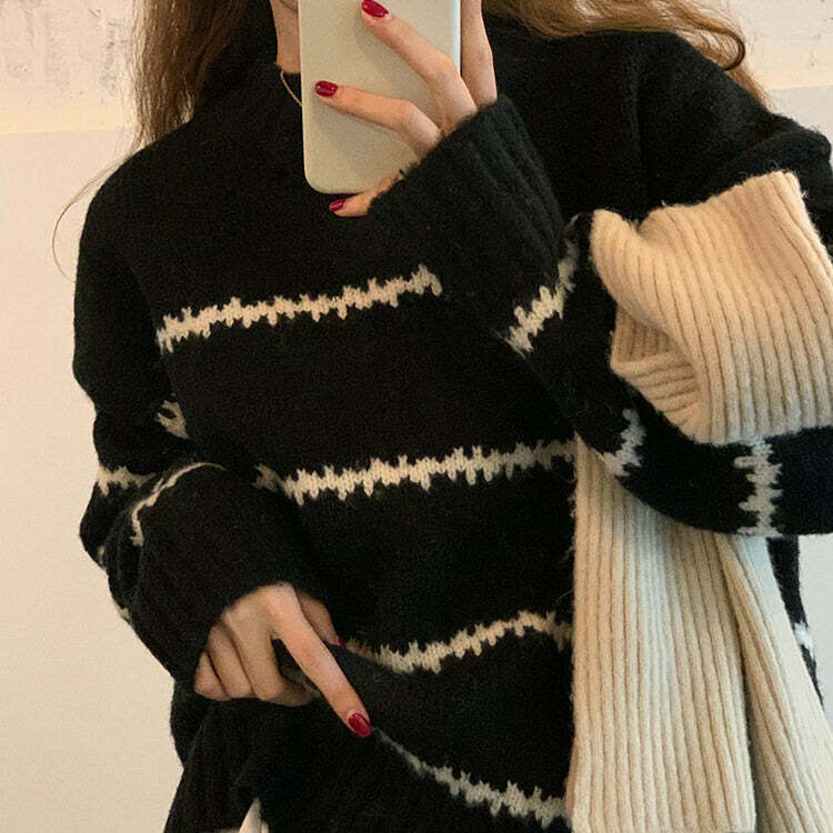 minimalist stripe sweater youthful & chic aesthetic 5831