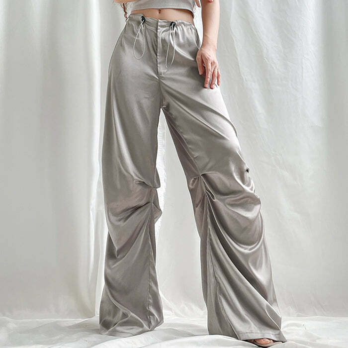 miracle satin wide pants   sleek & luxurious y2k aesthetic 6087