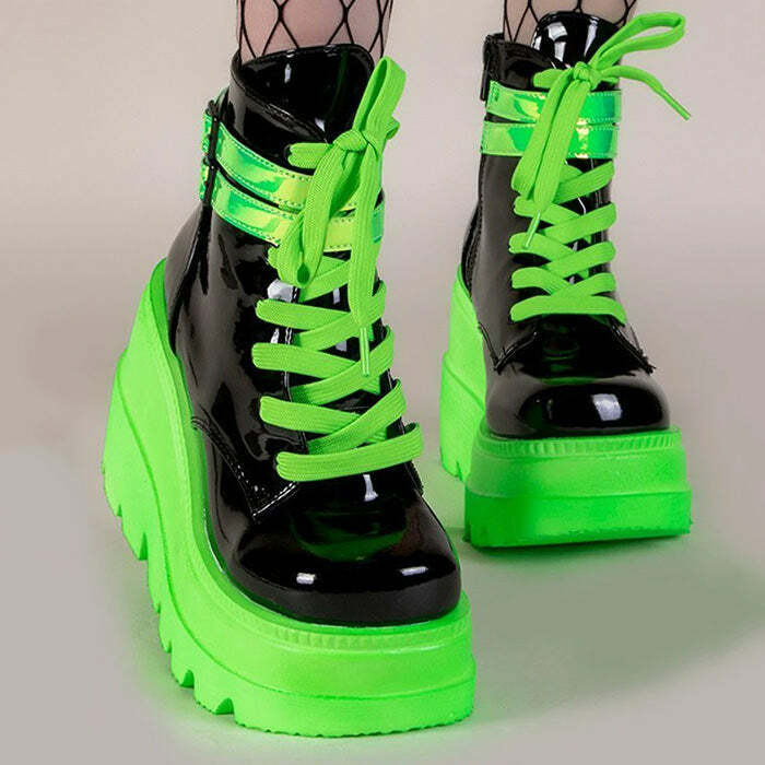 neon tornado platform boots youthful neon platform boots edgy tornado design 7508
