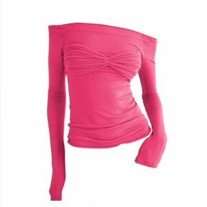 parisian ruched top long sleeve chic elegance 3860