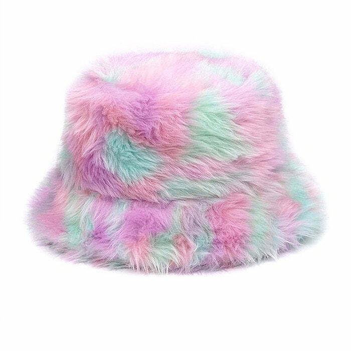 pastel aesthetic fluffy bucket hat youthful & chic fluffy pastel hat 5422