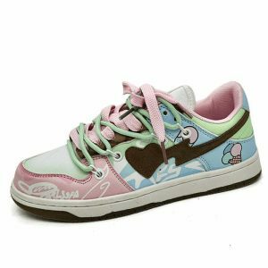 pastel heart sneakers youthful aesthetic & iconic style 6667