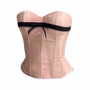 pink satin bow corset   chic & luxurious y2k corset 8514