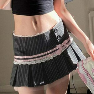 pinstripe coquette skirt micro mini & chic design 1298