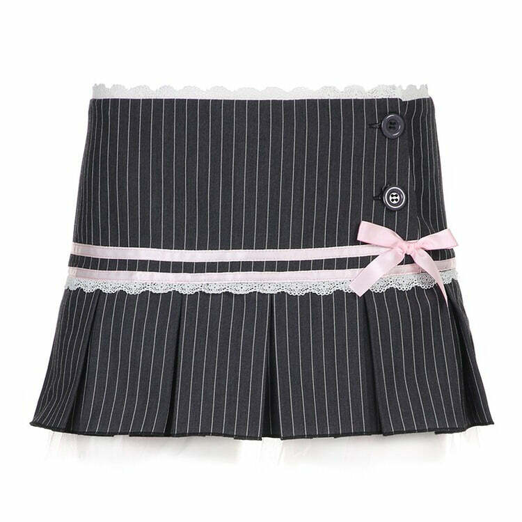 pinstripe coquette skirt micro mini & chic design 2301