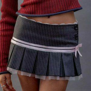 pinstripe coquette skirt micro mini & chic design 2340