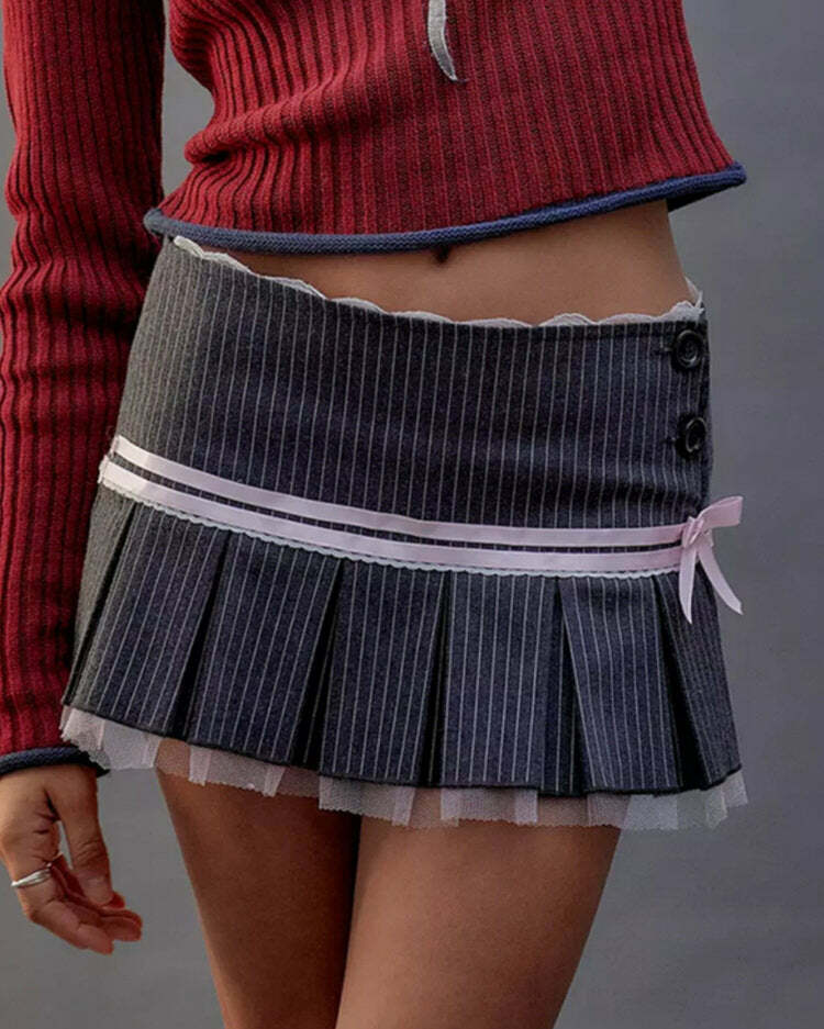 pinstripe coquette skirt micro mini & chic design 2340