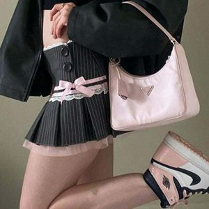 pinstripe coquette skirt micro mini & chic design 4329