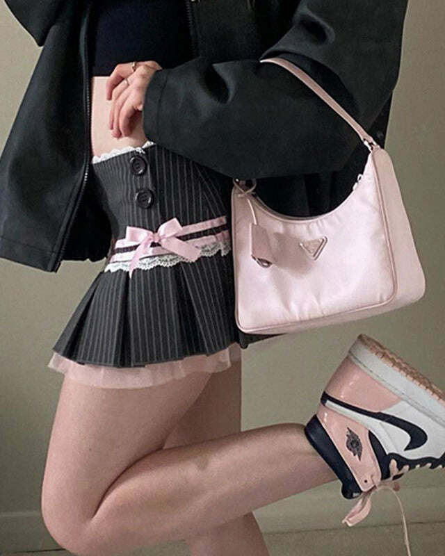 pinstripe coquette skirt micro mini & chic design 4329