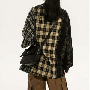 plaid oversized shirt   youthful & chic oversized plaid design 1741