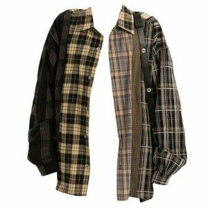 plaid oversized shirt   youthful & chic oversized plaid design 1922