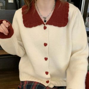 preppy collar cardigan   knit design youthful elegance 2002