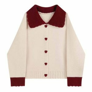 preppy collar cardigan   knit design youthful elegance 7996