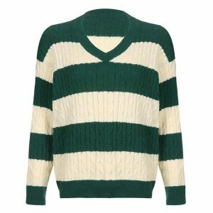 preppy girl striped jumper youthful & chic design 1361