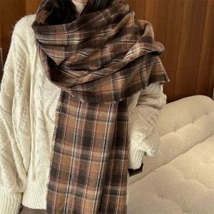 preppy plaid scarf iconic aesthetic & youthful charm 7276
