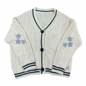 preppy star cardigan youthful aesthetic & iconic style 2359