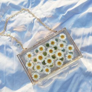 pressed flower handbag   chic & youthful aesthetic 7095