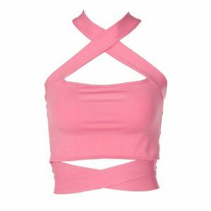 pure blush tie top   chic & youthful streetwear essential 7025