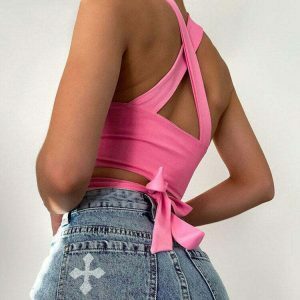 pure blush tie top   chic & youthful streetwear essential 7297
