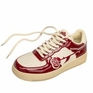 red rose aesthetic sneakers youthful & vibrant street style 7181