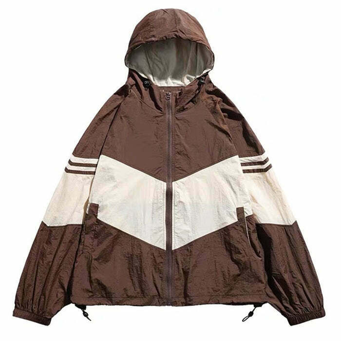 retro 90's brown bomber jacket oversized & chic style 5347