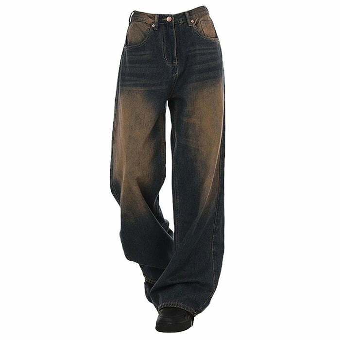 retro 90's washed brown jeans youthful & iconic style 7419