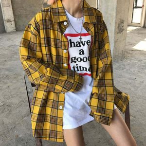 retro 90s plaid shirt iconic & youthful streetwear 8684