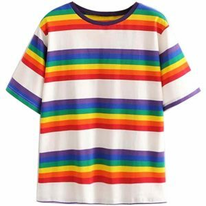 retro 90s rainbow tee youthful & vibrant streetwear 7545