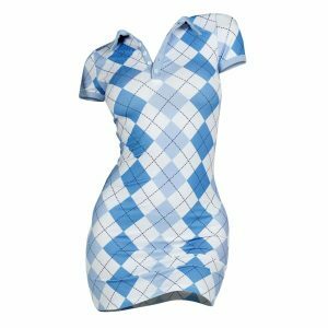 retro argyle mini dress youthful & chic pattern 6559