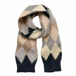 retro argyle scarf dynamic pattern & youthful style 3486