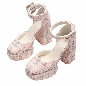 retro barbiecore heels platform design youthful & chic 5266